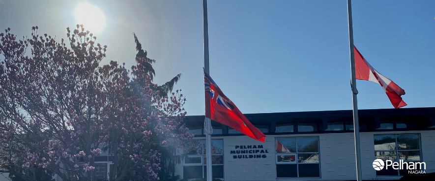 Flags fly at half mast at pelham town hall