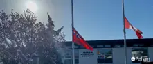 Flags fly at half mast at pelham town hall